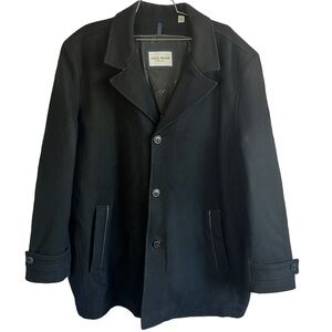 COLE HAAN SIGNATURE WOOL SINGLE BREAT JACKET BLACK TRENCH COAT MEN SIZE XXL